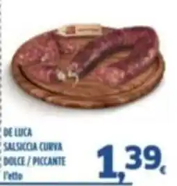 Orizzonte Supermercati Salsiccia curva De Luca offerta