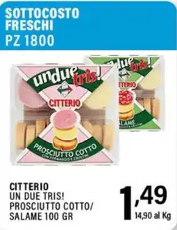 Gecop Citterio un due tris! prosciutto cotto/salame offerta
