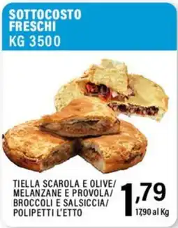 Gecop Tiella scarola e olive/ melanzane e provola/ broccoli e salsiccia/ polipetti offerta