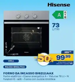 Euronics Bruno Hisense forno da incasso offerta