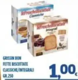 Orizzonte Supermercati Grissin Bon fette biscottate classiche/integrali offerta