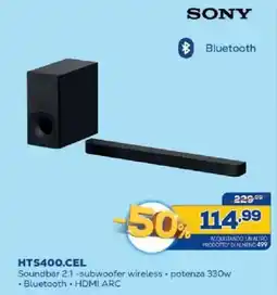 Euronics Bruno Sony Soundbar 2.1 offerta