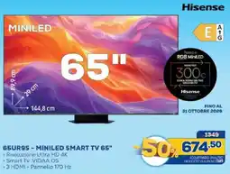 Euronics Bruno Hisense 65UR9S - MINILED SMART TV 65" offerta