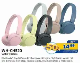 Euronics Bruno Sony Cuffie wireless WH-CH520 offerta