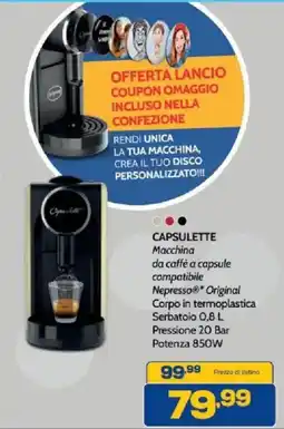 Euronics Bruno Macchina da caffè a capsule compatibile Nepresso®* Original offerta