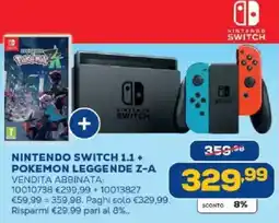 Euronics Bruno Nintendo Switch 1.1 + Pokemon Leggende Z-A offerta