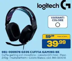 Euronics Bruno Logitech G335 cuffia gaming offerta