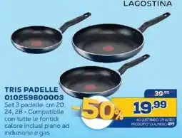 Euronics Bruno Tris padelle Lagostina offerta