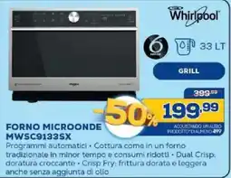 Euronics Bruno Whirlpool forno microonde mwsc9133sx offerta