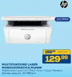 Euronics Bruno Hp multifunzione laser monocromatica m140w offerta