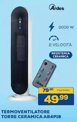 Euronics Bruno Termoventilatore torre ceramica Ardes offerta