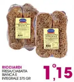 Rosa Cash Ricciardi fresa/ciabatta bianca e integrale offerta