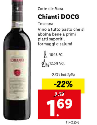 Lidl Corte alle Mura Chianti DOCG 0,75L offerta