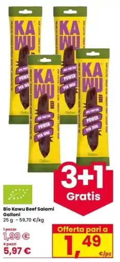 Interspar Bio Kawu Beef Salami Galloni offerta