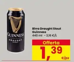 Interspar Birra Draught Stout Guinness offerta