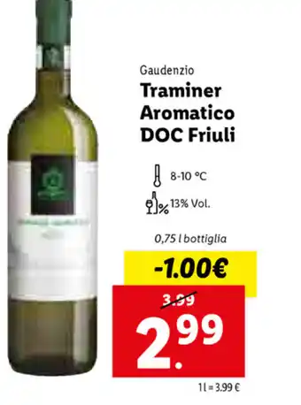 Lidl Traminer Aromatico DOC Friuli 0,75L offerta