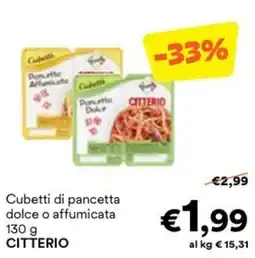 Unes Cubetti di pancetta dolce o affumicata CITTERIO offerta