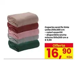 Interspar Coperta coral fix tinta unita offerta