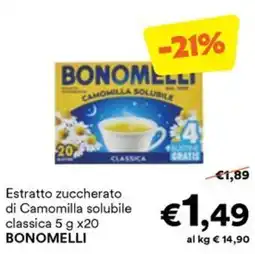 Unes Estratto zuccherato di Camomilla solubile classica BONOMELLI offerta