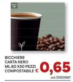 Vivo Supermercati Bicchiere carta nero offerta