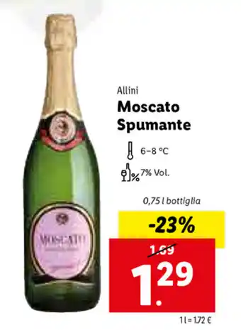 Lidl Allini Moscato Spumante 0,75L offerta