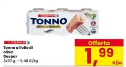 Interspar Tonno all'olio di oliva Despar offerta