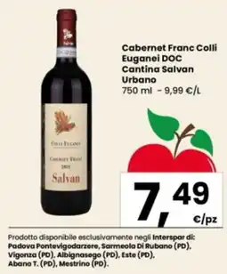 Interspar Cabernet Franc Colli Euganei DOC Salvan offerta