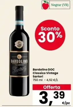 Interspar Bardolino DOC Classico Vintage Sartori offerta