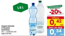 Interspar Acqua naturale o frizzante Levissima offerta