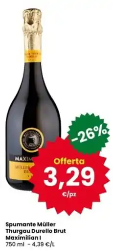 Interspar Spumante Müller Thurgau Durello Brut Maximilian I offerta
