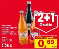 Interspar Bibite Zero zuccheri aggiunti assortite Sanpellegrino offerta