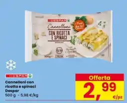 Interspar Cannelloni con ricotta e spinaci Despar offerta