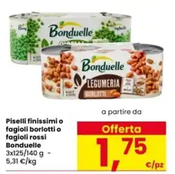Interspar Piselli finissimi o fagioli borlotti o fagioli rossi Bonduelle offerta