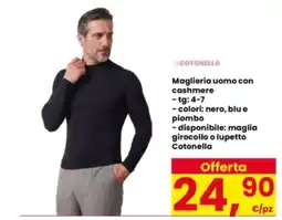 Interspar Maglieria uomo con cashmere Cotonella offerta