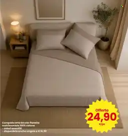 Interspar Completo letto bicolor flanella matrimoniale 100% cotone offerta