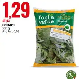 Eurospin foglia verde spinaci offerta