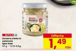 Interspar Zenzero a fette in salamoia Spar Asia offerta