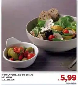 Vivo Supermercati Ciotola tonda grigio chiaro melamina offerta