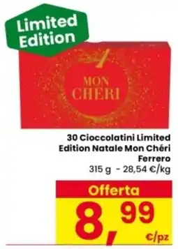 Interspar Cioccolatini Limited Edition Natale Mon Chéri Ferrero offerta