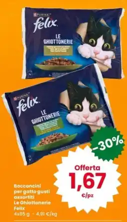 Interspar Bocconcini per gatto gusti assortiti Le Ghiottonerie Felix offerta