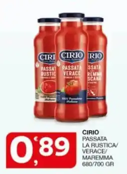 Sisa Passata verace Cirio offerta