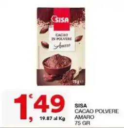 Sisa Sisa cacao polvere amaro offerta