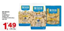 Sisa De Cecco pasta di semola varie tipi offerta