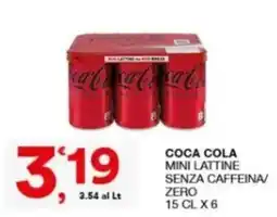Sisa Coca Cola mini lattine senza caffeina/zero offerta