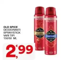 Sisa Old Spice deodoranti spray/stick offerta