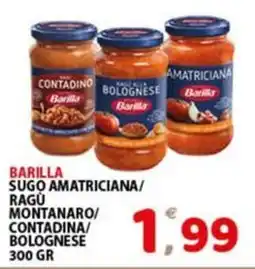 Premium Supermercati Barilla sugo amatriciana/ragù montanaro/contadina/bolognese offerta