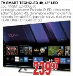 Mondo Brico TV Smart Tech QLED 43" LED offerta