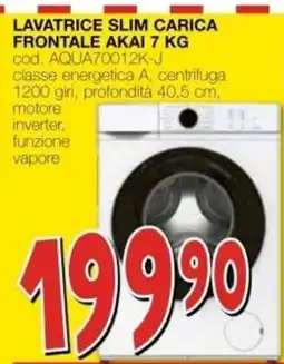 Mondo Brico Lavatrice slim carica frontale Akai 7 kg offerta