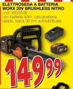Mondo Brico Elettrosegna a batteria Worx 20V brushless Nitro offerta