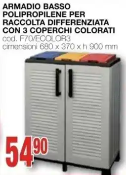 Mondo Brico Armadio basso polipropilene per raccolta differenziata offerta